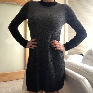 VERA WANG Black & gray ombré sweater dress